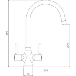 Streame by Abode Rochelle Swan Dual Lever Mono Mixer Brushed Nickel