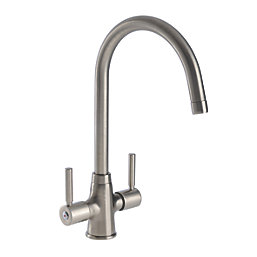 Streame by Abode Rochelle Swan Dual Lever Mono Mixer Brushed Nickel