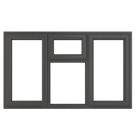 Crystal  Top, Left & Right-Hand Opening Clear Double-Glazed Casement Anthracite on White uPVC Window 1770mm x 1190mm