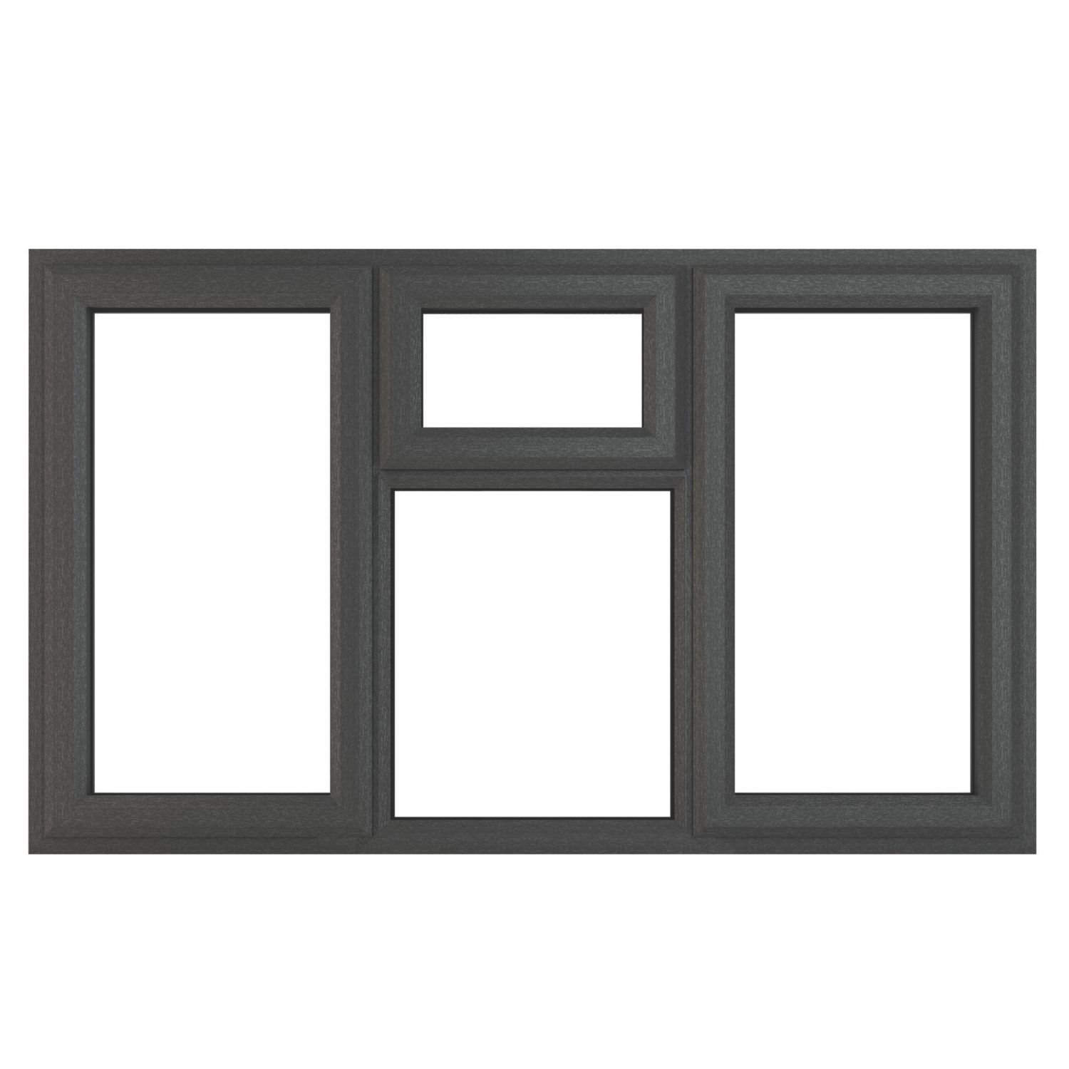 Crystal Top, Left & Right-Hand Opening Clear Double-Glazed Casement Anthracite on White uPVC Window 1770mm x 1190mm (208JP)