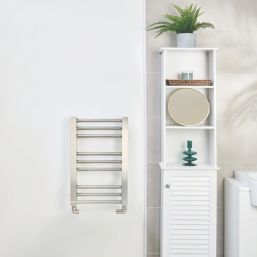 Time 560mm x 380mm 502BTU Silver Flat Designer Towel Radiator