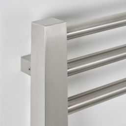 Time 560mm x 380mm 502BTU Silver Flat Designer Towel Radiator