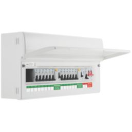 British General Fortress 22-Module 12-Way Populated High Integrity Dual RCD Consumer Unit with SPD