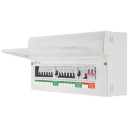 British General Fortress 22-Module 12-Way Populated High Integrity Dual RCD Consumer Unit with SPD
