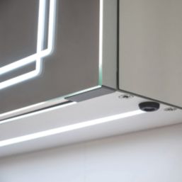 Sensio Harlow 2-Door Dual Lit Illuminated Cabinet With 4410lm LED Light Silver Effect 600mm x 140mm x 700mm