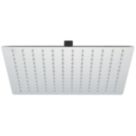 Swirl Slimline Adjustable Square Shower Head Chrome 300mm