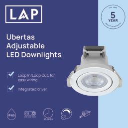 LAP Ubertas Tilt  LED Downlight White 4W 420lm