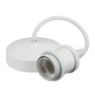 Knightsbridge Vintage 6" Pendant Set Light Fitting E27 Matt White 3 1/2"