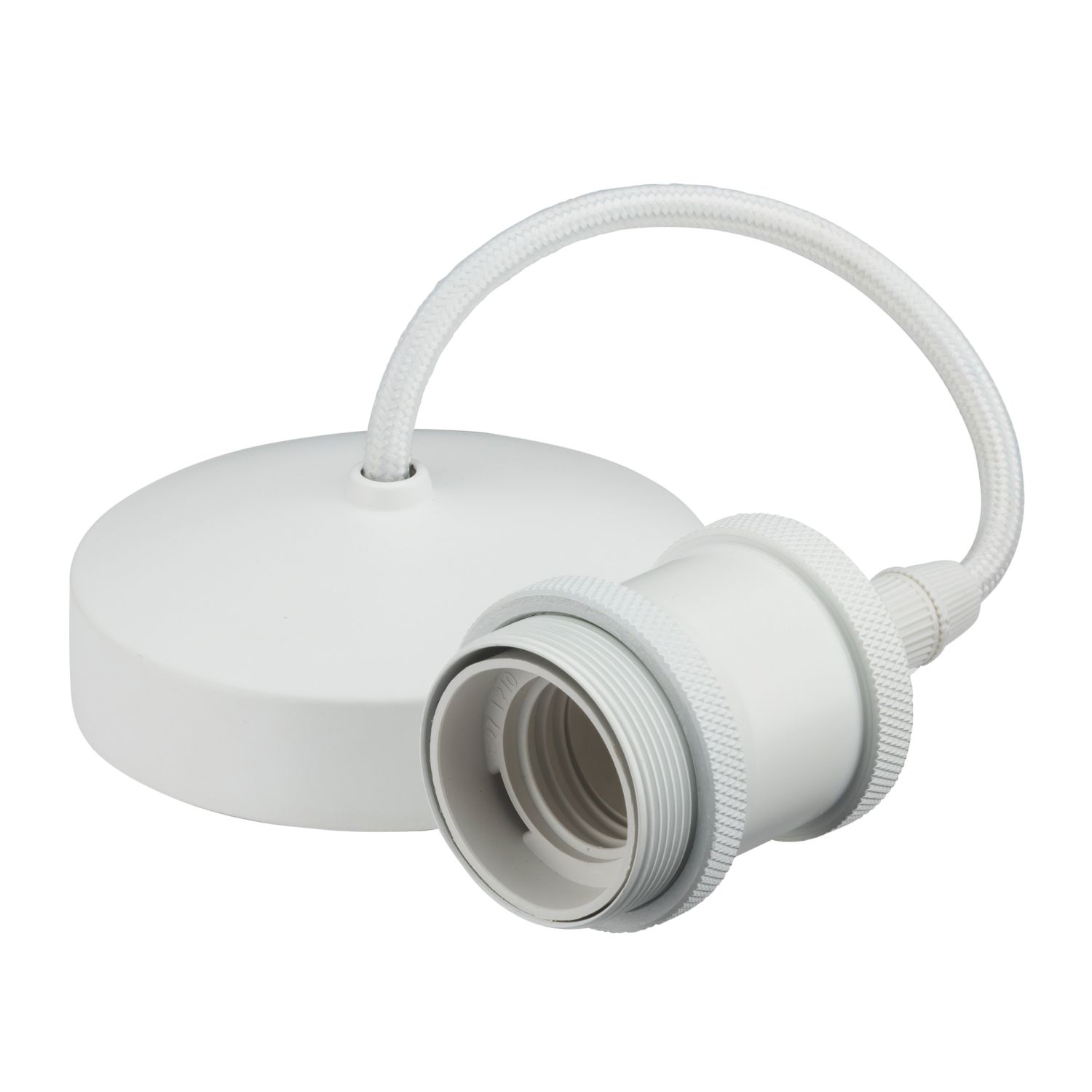 Knightsbridge Vintage 6" Pendant Set Light Fitting E27 Matt White 3 1/2" (208VF)