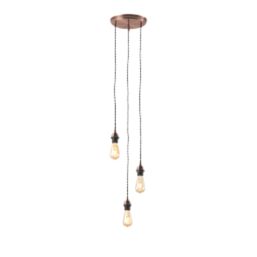 Quay Design Cable Set 3-Light Pendant Antique Copper