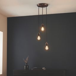 Quay Design Cable Set 3-Light Pendant Antique Copper