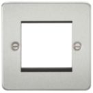 Knightsbridge Flat Plate 2-Module Modular Faceplate Brushed Chrome
