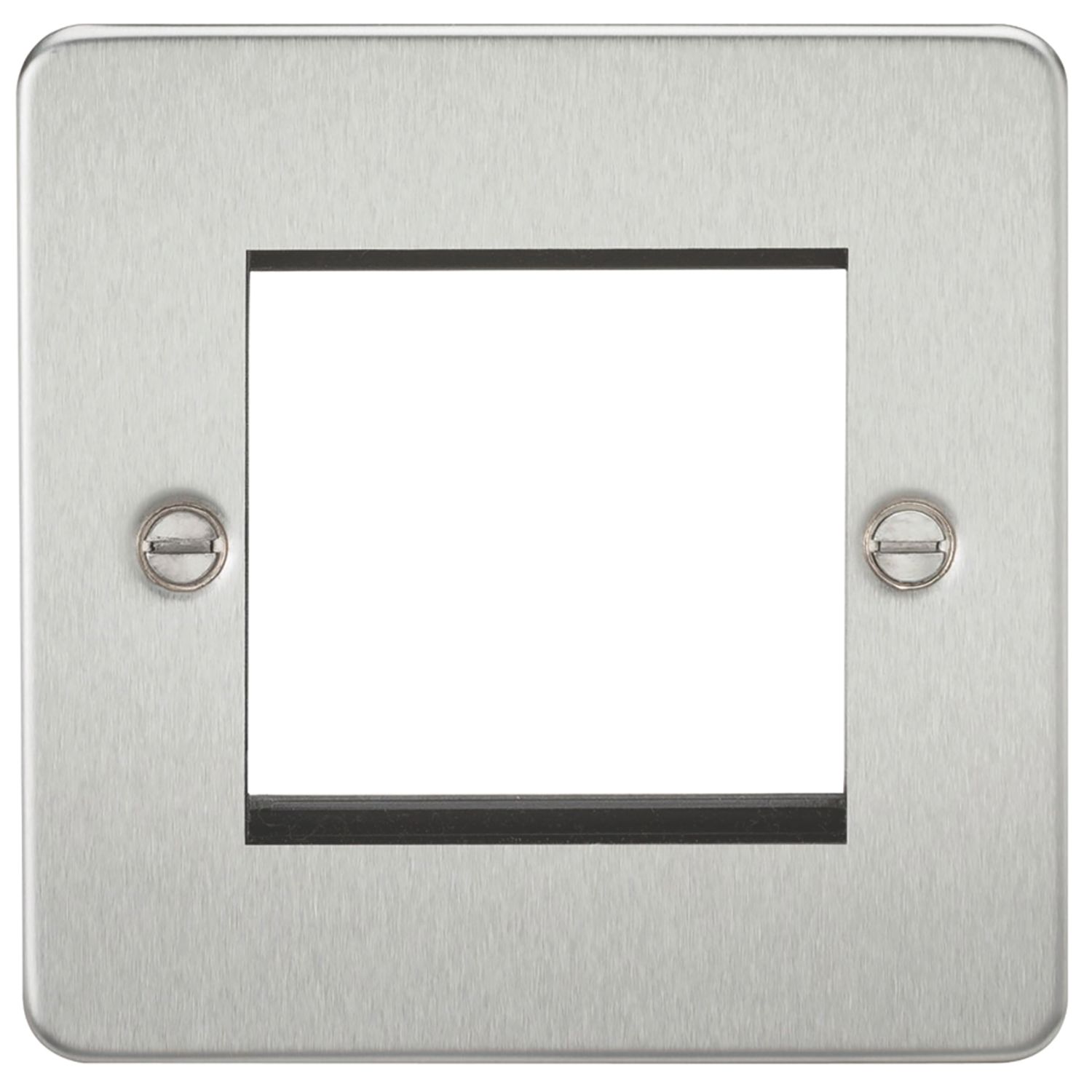 Knightsbridge Flat Plate 2-Module Modular Faceplate Brushed Chrome (208YA)
