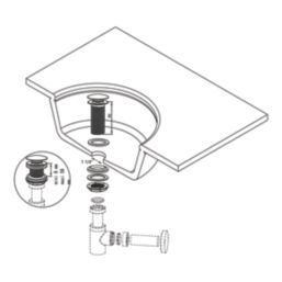 Flomasta Unslotted Pop Up Basin Waste Brushed Brass 66mm