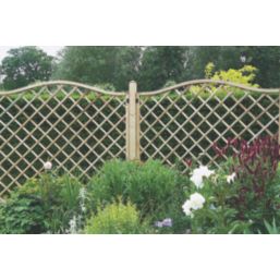 Forest Hamburg Lattice Curved Top Garden Screens 6' x 6' 9 Pack