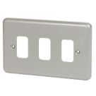 MK Grid Plus 3-Module Grid Faceplate Grey
