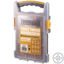TurboGold  PZ Double-Countersunk Woodscrews Trade Grab Pack 1000 Pcs