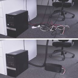 D-Line Cable Management Box, Power Strip Holder, Floor Outlet