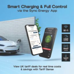 Sync Energy Link 1 Port 7.4kW  Mode 3 Type 2 Socket Surface / Recessed EV Charger (Metal Control Box) Silver