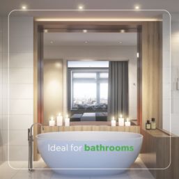 4lite  Fixed  Fire Rated IP65 GU10 Downlight Satin Chrome