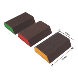 Magnusson  80/120/180 Grit Multi-Material Angled Sanding Sponge 100mm x 68mm 3 Piece Set