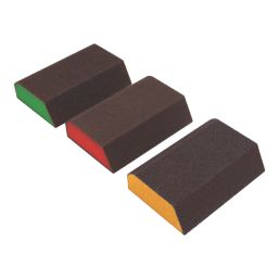 Magnusson  80/120/180 Grit Multi-Material Angled Sanding Sponge 100mm x 68mm 3 Piece Set