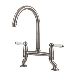 Clearwater Elegance Dual-Lever Mixer Tap Brushed Nickel PVD