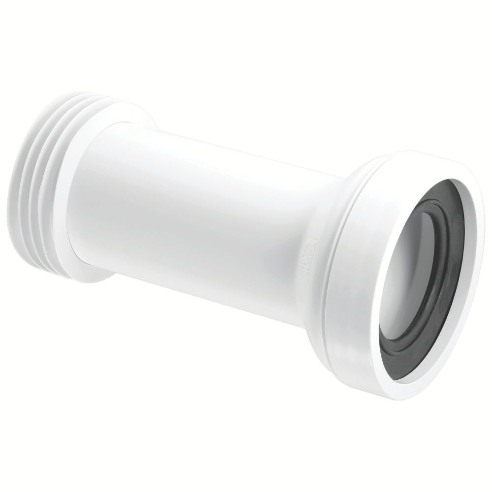 McAlpine Rigid Straight WC Connector White 260mm Screwfix