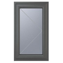 Crystal  Right-Hand Opening Obscure Triple-Glazed Casement Anthracite on White uPVC Window 610mm x 965mm