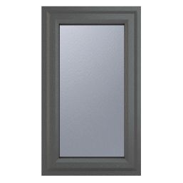 Crystal  Right-Hand Opening Obscure Triple-Glazed Casement Anthracite on White uPVC Window 610mm x 965mm