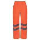 Regatta Pro Hi Vis Packaway Trousers Elasticated Waist Orange Small 32" W 32" L