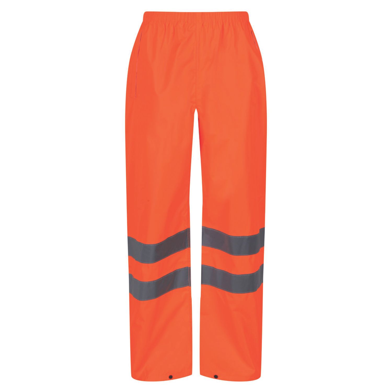 Regatta Pro Hi Vis Packaway Trousers Elasticated Waist Orange Small 32" W 32" L (209JU)