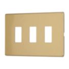 Contactum Lyric 3-Module Grid Faceplate Brushed Brass