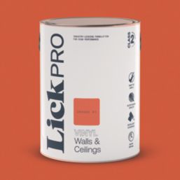 LickPro  5Ltr Orange 01 Vinyl Matt Emulsion  Paint