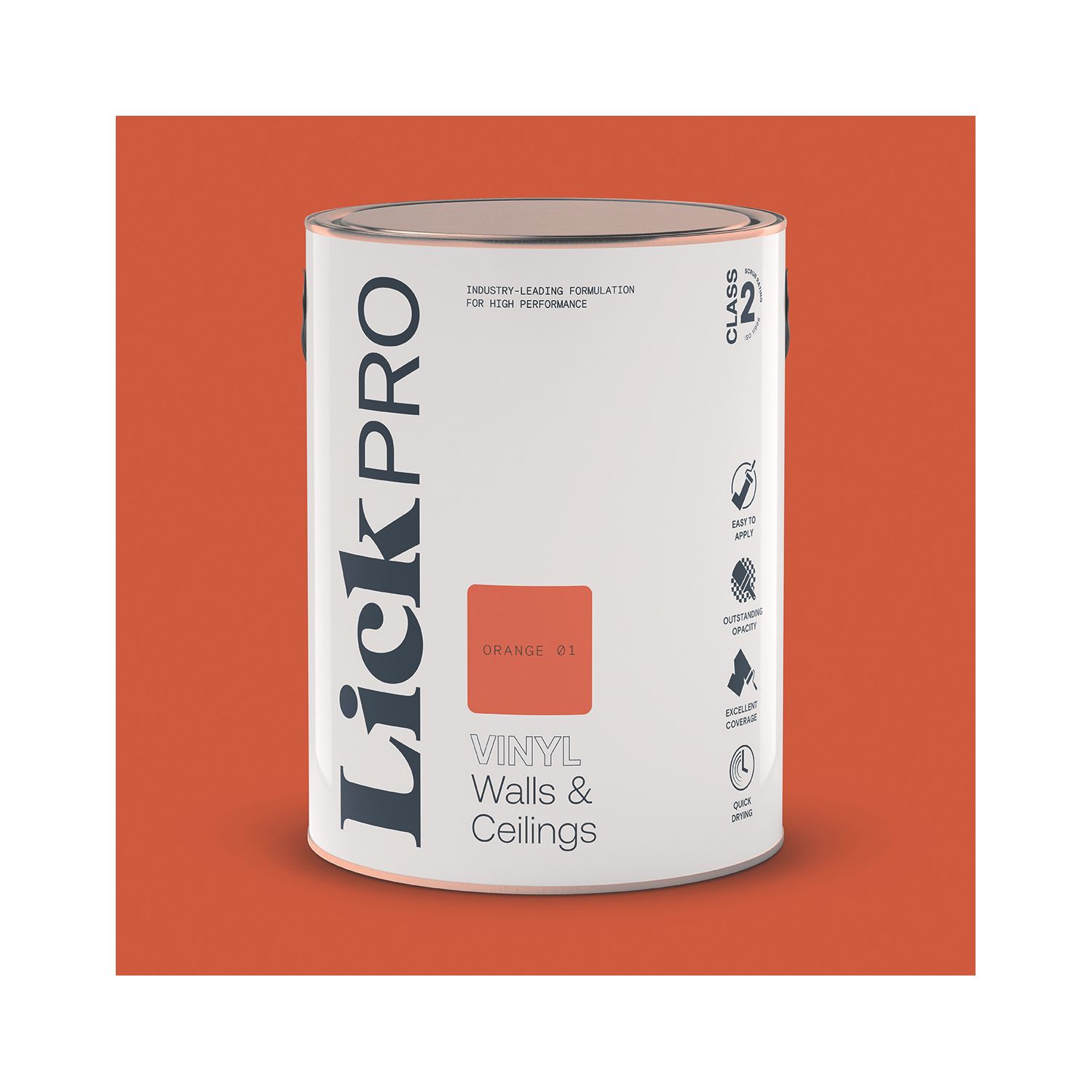 LickPro 5Ltr Orange 01 Vinyl Matt Emulsion Paint (209TM)