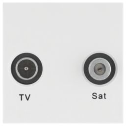 British General  Duplex Modular TV & Satellite Socket White