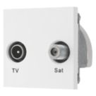 British General  Duplex Modular TV & Satellite Socket White