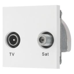 British General  Duplex Modular TV & Satellite Socket White