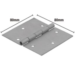 Magnodur Matt Silver Butt Hinge 80mm x 80mm 2 Pack