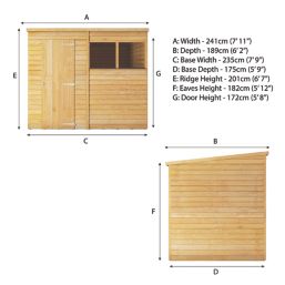 Mercia Value 8' x 6' (Nominal) Pent Overlap Timber Shed