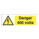 Essentials  'Danger 400V' Electrical Warning Labels 75mm x 25mm