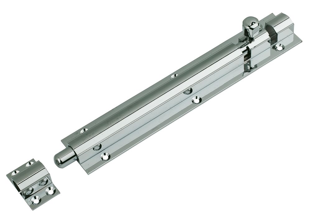 Straight Door Bolt Polished Chrome 152mm