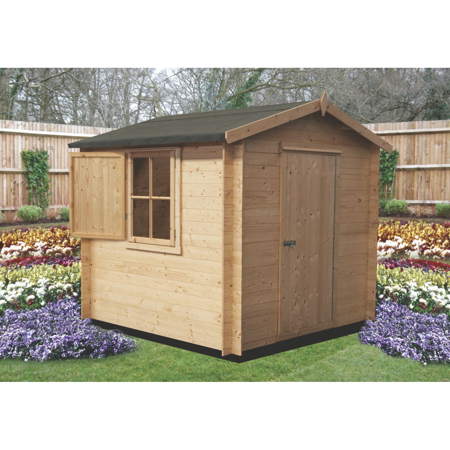 Shire Camelot 2 8' x 8' (Nominal) Apex Timber Log Cabin (21021)