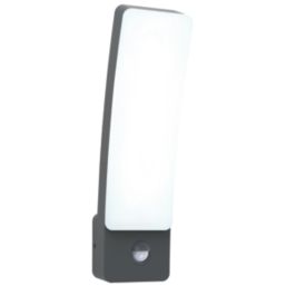 Lutec Kira Outdoor LED Wall Light With PIR Sensor Dark Grey 18W 1400lm