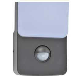 Lutec Kira Outdoor LED Wall Light With PIR Sensor Dark Grey 18W 1400lm