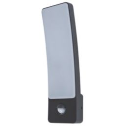 Lutec Kira Outdoor LED Wall Light With PIR Sensor Dark Grey 18W 1400lm