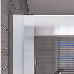 Aqualux Edge 8 Semi-Frameless Rectangular Shower Enclosure Reversible Left/Right Opening Polished Silver 1000mm x 800mm x 2000mm