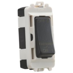 Knightsbridge  10A Grid 3-Pole Fan Isolator Switch Anthracite