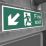 Essentials  Non Photoluminescent "Fire Exit Man Down Left Arrow" Sign 150mm x 400mm