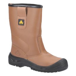 Amblers FS142   Safety Rigger Boots Tan Size 10